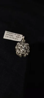 Oxidised silver lion face locket featuring detailed mane and facial features.